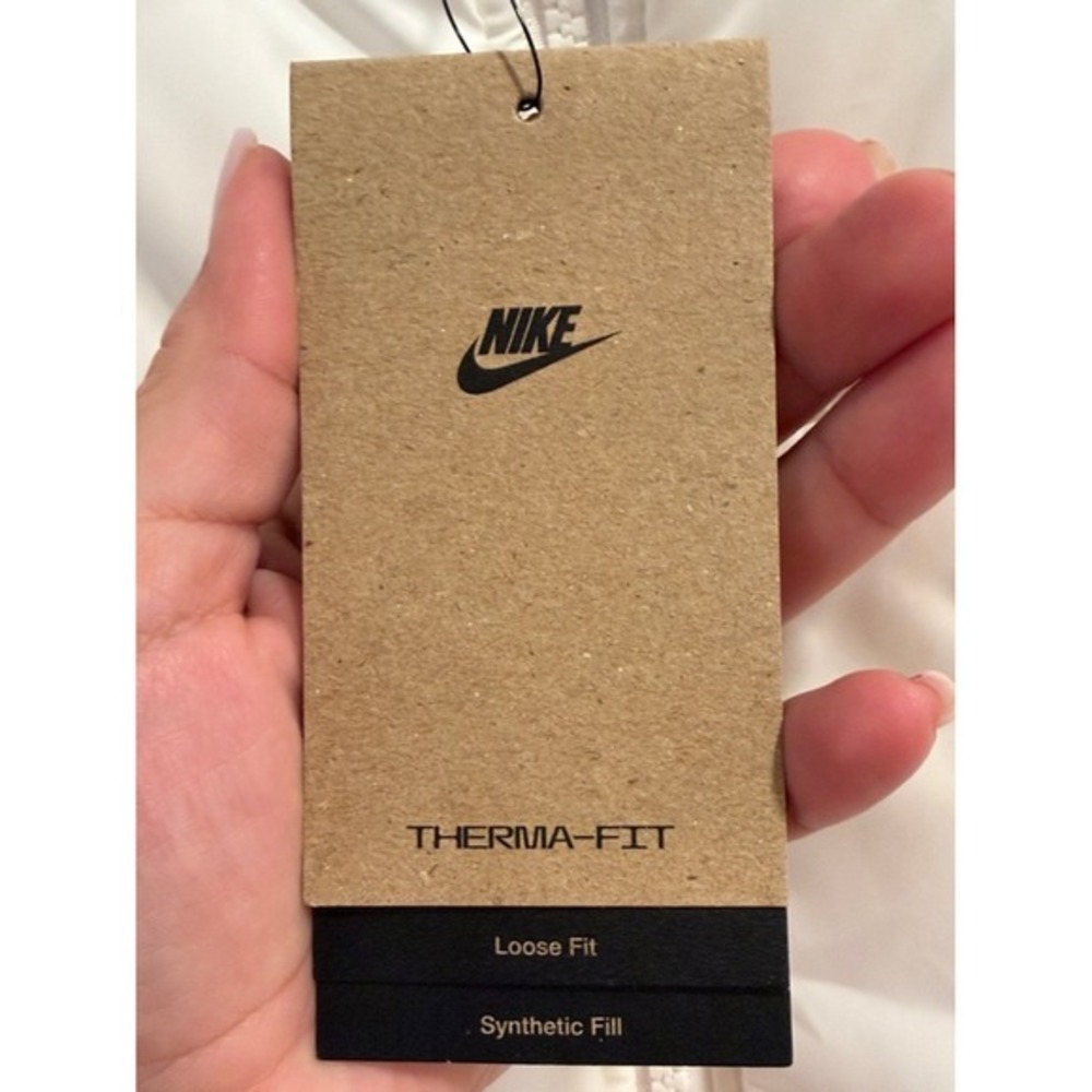 Nike Womens Puffer Vest White Full Zip Quilted Sleeveless Jacket Stand Collar - Picture 9 of 14